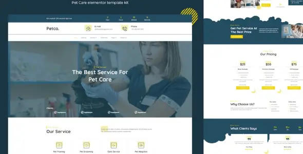 Petca – Pet Care Elementor Template Kit